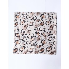 Jimmy Key Bej Dokuma Leopar Desenli Eşarp