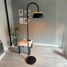 Bamyum Siyah Lambader Modern Dekoratif Metal Oturma Odası Çalışma Odası Zemin Lambası