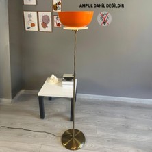 Bamyum Turuncu Lambader Modern Dekoratif Metal Oturma Odası Çalışma Odası Zemin Lambası