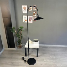 Bamyum Siyah Lambader Modern Dekoratif Metal Oturma Odası Çalışma Odası Zemin Lambası