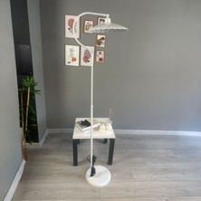Bamyum Beyaz Lambader Metal Malzeme ile Dekoratif Oturma Odası ve Çalışma Odası için