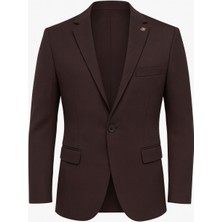 Plus Scorpion Kahverengi Erkek Slim Fit Blazer Ceket – Şık, Modern, Günlük ve Ofis Kombinlerine Uygun Tek Düğmeli Erkek Ceketi