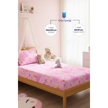 Formeya Prenses Desenli Yastık Kılıflı Tek Kişilik Lastikli Çarşaf Takımı 100X200 cm (Çarşaf+Yastık Kılıfı)