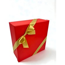 Smart Box Kırmızı Hediye Kutusu, Kurdeleli – Lüks Kutu, Takı, Sert Kutu, Yılbaşı, Sevgililer Günü(Orta Boy)