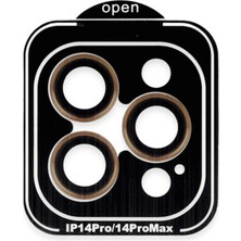 iPhone 14 Pro Max Pvd Metal Kamera Lens - Turuncu