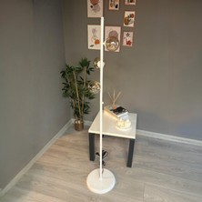 Bamyum Lambader Bal Rengi Cam Başlık Modern Dekoratif Metal Oturma Odası Zemin Lambası