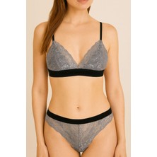 GRİ FULL DANTEL BRALET TAKIM DS20095BRT - GRİ-XL