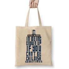 Toyaso Doctor Who Tardis Style Beyaz Bez Çanta Uzun Saplı Alışveriş Çantası Plaj Çantası