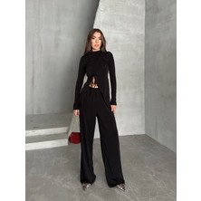Seda Fidan Boutique Büzgü Detay Modal Takım Siyah