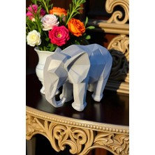 Ay Hediyelik Kübik Fil Heykeli Biblo - Dekoratif Polyester 27X20 cm