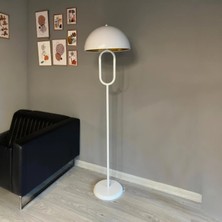 Bamyum Beyaz Lambader Modern Dekoratif Metal Oturma Odası Çalışma Odası Zemin Lambası