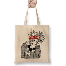 Toyaso Himiko Toga Waifu Anime Beyaz Bez Çanta Uzun Saplı Alışveriş Çantası Plaj Çantası