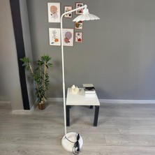 Bamyum Beyaz Lambader Düz Gövde Hareketli Başlık Modern Metal Oturma Odası Çalışma Odası Zemin Lambası