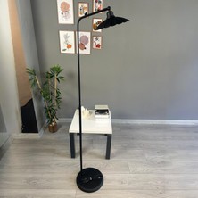 Bamyum Siyah Lambader Düz Gövde Hareketli Başlık Modern Metal Oturma Odası Çalışma Odası Zemin Lambası