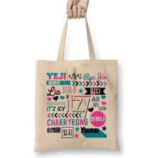 Toyaso Itzy Kpop Yeji Ryujin Kdrama Beyaz Bez Çanta Uzun Saplı Alışveriş Çantası Plaj Çantası