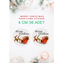 packmira etiket&ambalaj Merry Christmas Happy New Year Mutlu Yıllar Kuşe Etiket 4 cm 36 Adet Yeni Yeni Yıl Yılbaşı Sticker 6