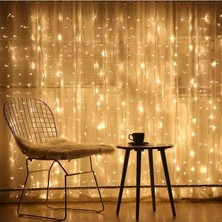 SUME 3x2 Metre 8 Fonksiyonlu Animasyonlu Perde LED Işık Kalın Telli Saçak LED Işık 240 LED Yılbaşı Işık Saçak Süsleme