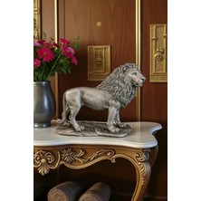 Ay Hediyelik Yürüyen Aslan Heykeli Biblo - Dekoratif Polyester 31X25 cm