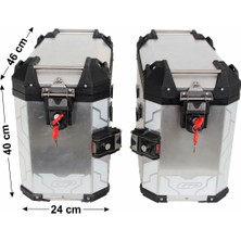 Belirtilmemiş GP KOMPOZİT YAN ÇANTA SETİ ALÜMİNYUM GRİ 40 LT X 2