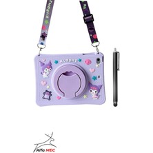 Lenovo Tab TB311FU 10.1" Inç Uyumlu Kuromi Standlı Çocuklara Özel Karakterli Kılıf+Tablet Kalemi