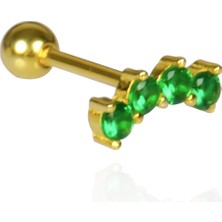 EP Designs Yeşil Taşlı Piercing
