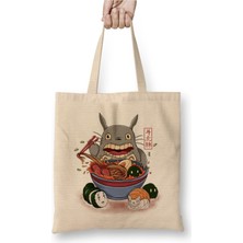 Toyaso Komşum Totoro Ruhların Kaçışı Spirited Away Anime No Face Kaonashi Beyaz Bez Çanta