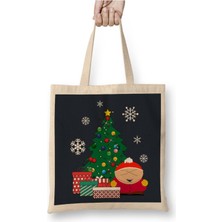 Toyaso Cartman Around The Christmas Tree South Park Beyaz Bez Çanta Uzun Saplı Alışveriş Çantası