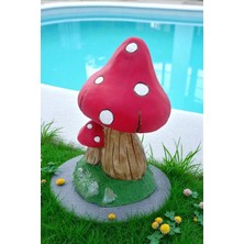 Ay Hediyelik Mantar Heykeli Biblo - Dekoratif Polyester 20X33 cm