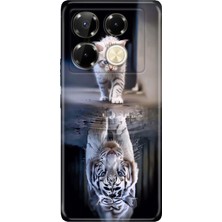 Senada Infinix Note 40 Pro 5g Kılıf Desenli Baskılı Tpu Rubber Kapak Big Cat