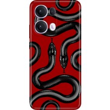 Oppo Reno 13 Pro Kılıf Desenli Baskılı Tpu Rubber Kapak Yılan Moda