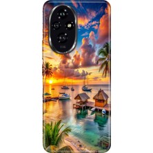 Senada Honor 200 Kılıf Desenli Baskılı Tpu Rubber Kapak Beach Summer