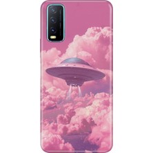 Vivo Y11S Y20 Y20S Kılıf Desenli Baskılı Tpu Rubber Kapak Pembe Ufo