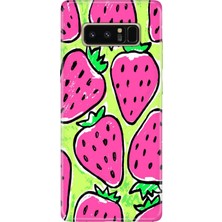 Senada Samsung Galaxy Note 8 Kılıf Desenli Baskılı Tpu Rubber Kapak Çilek