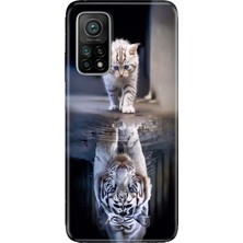 Senada Xiaomi Mi 10T Pro Kılıf Desenli Baskılı Tpu Rubber Kapak Big Cat