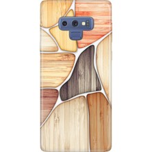Adasena Samsung Galaxy Note 9 Kılıf Desenli Baskılı Tpu Rubber Kapak Wood Blocks