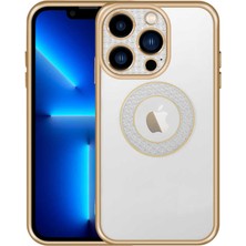 Zore iPhone 12 Pro Max Uyumlu Kamera Korumalı Logo Gösteren Vlmt Esta Kapak-Gold