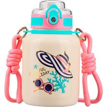 Uzspace 680 ml Yalıtımlı Paslanmaz Çelik Pipetli Askı Aparatlı Termos Pembe