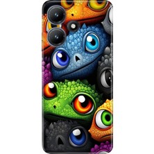 Adasena Infinix Hot 30 (X6831) Kılıf Desenli Baskılı Tpu Rubber Kapak Renkli Canavarlar