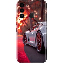 Adasena Tecno Spark 8c Kılıf Desenli Baskılı Tpu Rubber Kapak Spor Araba