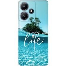 Infinix Hot 30I Kılıf Desenli Baskılı Tpu Rubber Kapak Live Your Life