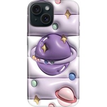 Senada iPhone 13 Kılıf Desenli Baskılı Tpu Rubber Kapak 3D Space