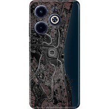 Adasena Infinix Hot 40 Kılıf Desenli Baskılı Tpu Rubber Kapak Siyah Beyaz Stadyum
