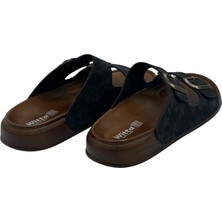 witta Deri Çift Bant Anatomik Erkek Terlik