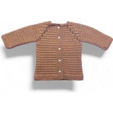 Pafuli El Örgüsü Su Yolu Desenli Bebek / Çocuk Hırkası Soft Renk (1-3 Yaş)