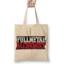 Toyaso Fullmetal Alchemıst Beyaz Bez Çanta Uzun Saplı Alışveriş Çantası Plaj Çantası