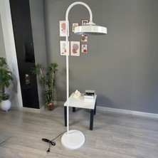 Bamyum Beyaz Lambader Modern Dekoratif Metal Oturma Odası Çalışma Odası Zemin Lambası