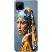 Senada Realme C21Y - C25Y Kılıf Desenli Baskılı Tpu Rubber Kapak Inci Küpeli