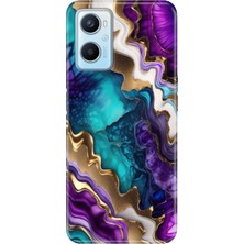 Senada Oppo A96 Kılıf Desenli Baskılı Tpu Rubber Kapak Keskin Ametist