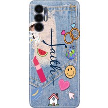 Senada Tecno Pova 3 Kılıf Desenli Baskılı Tpu Rubber Kapak Jean