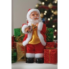 Sole Yılbaşı Süsü Dans Eden Şarkı Söyleyen Noel Baba Biblo Figür 25CM - Aksesuarları ile